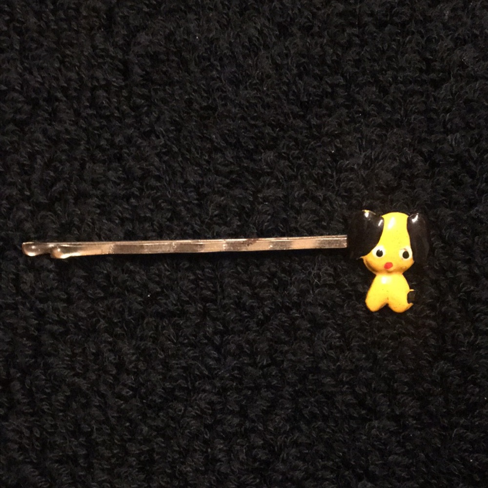 Vintage Yellow and Black Dog Hair Clip